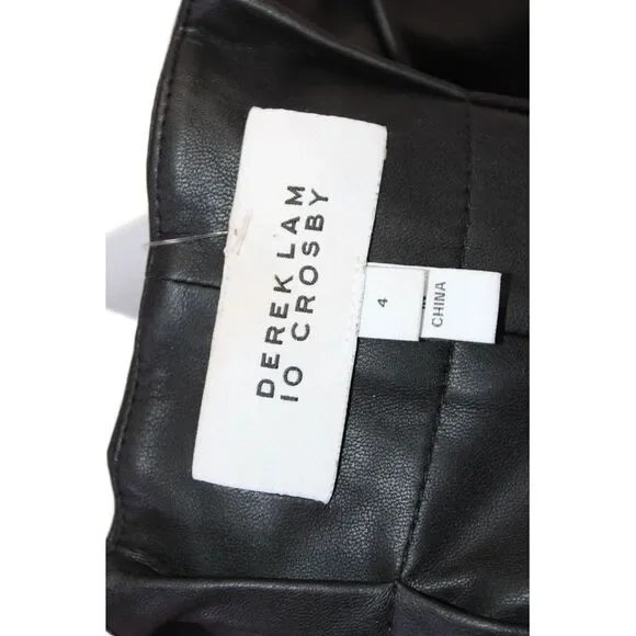 Derek Lam 10 Crosby Women Paperbag Cropped Ankle Pants Black Size 4 - Picture 4 of 6